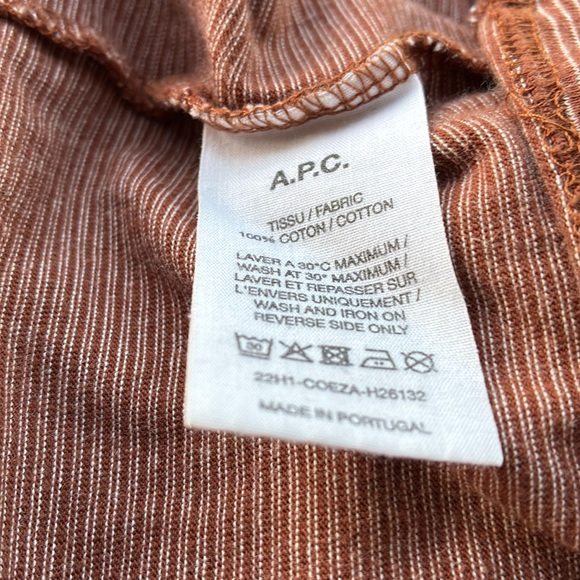 A.P.C. 100% cotton luxury European brand striped shirt from Bergdorf Goodman - Picture 10 of 10